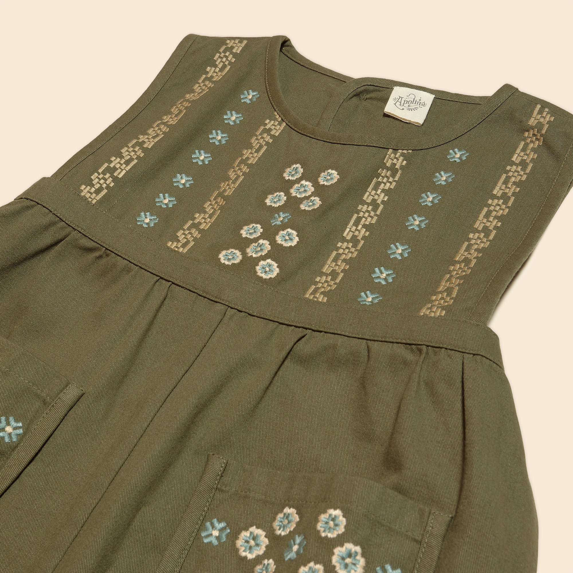 Apolina Bibi Children's Embroidered Dungaree Jumpsuit / BIEN BIEN bienbienshop.com