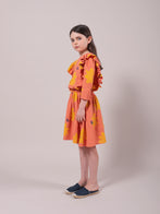 NEW Bobo Choses Sparkle Kid Woven Ruffle Dress Melon Organic Cotton | BIEN BIEN