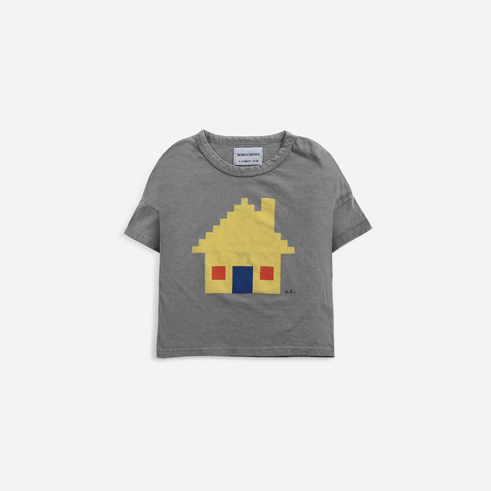 NEW Bobo Choses Block House Baby Short Sleeve Tee Grey | BIEN BIEN bienbienshop.com
