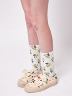 NEW Bobo Choses Sniffy  Kid's Mid-Calf Socks Beige | BIEN BIEN bienbienshop.com