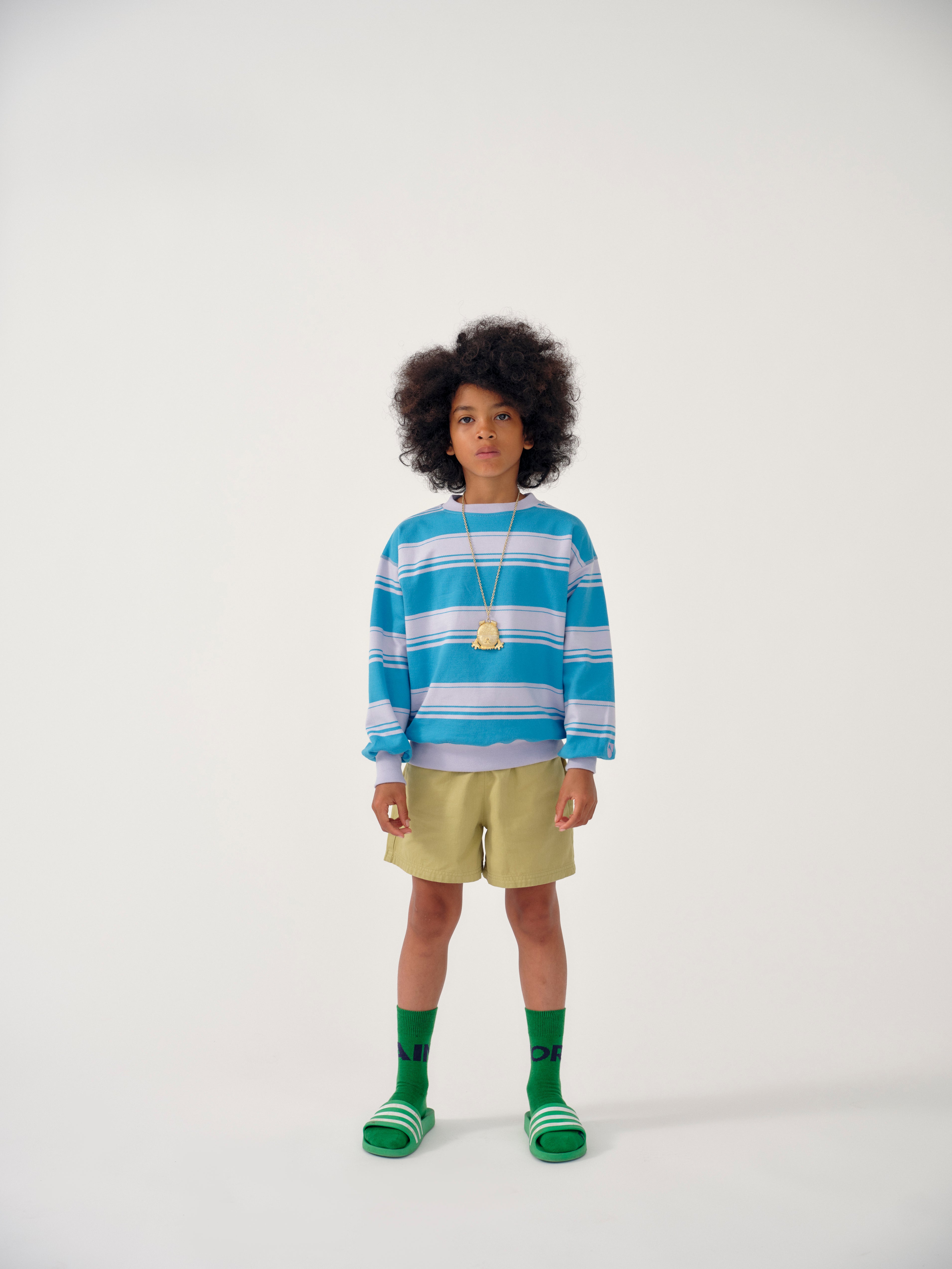 Main Story UK Kid's Mid-Calf Typeface Sock Green & Black | BIEN BIEN bienbienshop.com