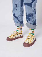 NEW Bobo Choses Doggie Canvas Kid's Velcro Strap Trainers/Sneakers/Tennis Shoes Ivory/Jet Stream | BIEN BIEN bienbienshop.com