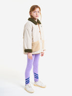 Bobo Choses Kid's Reversible Sheepskin Embroidery Jacket Beige Olive | BIEN BIEN bienbienshop.com