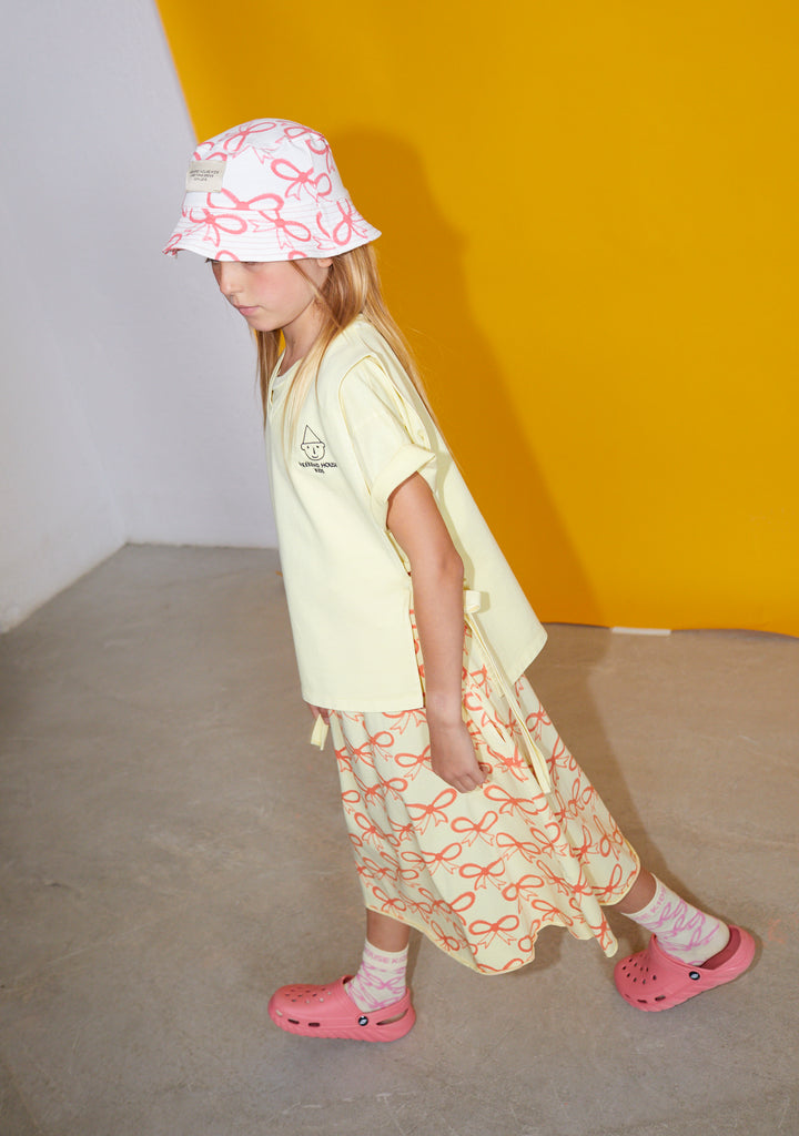 NEW Weekend House Kids Flared Pink Bows Children's Skirt Soft Yellow | BIEN BIEN bienbienshop.com