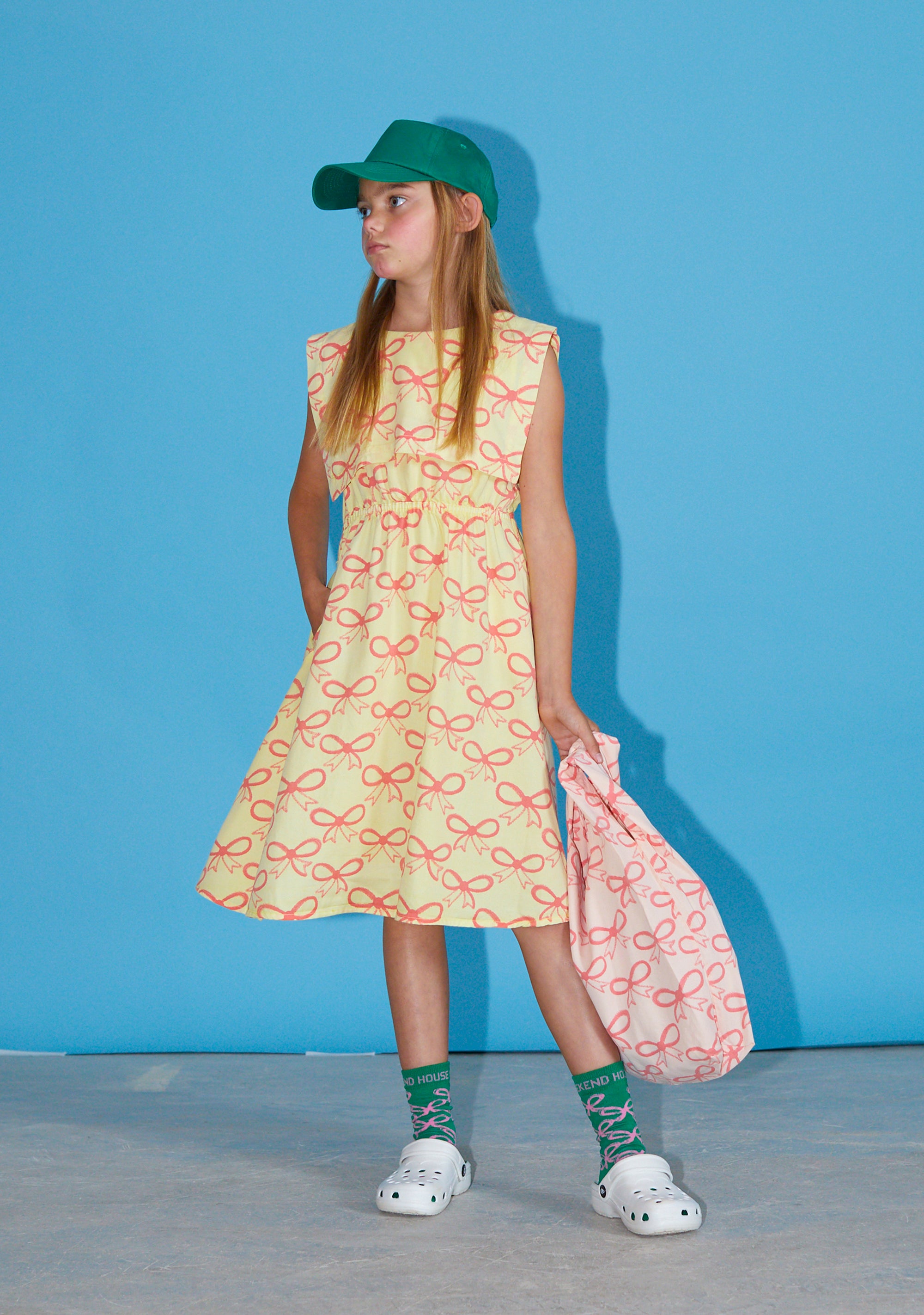 NEW Weekend House Kids Pink Bows Kid's Sailor Collar Dress Soft Yellow | BIEN BIEN bienbienshop.com