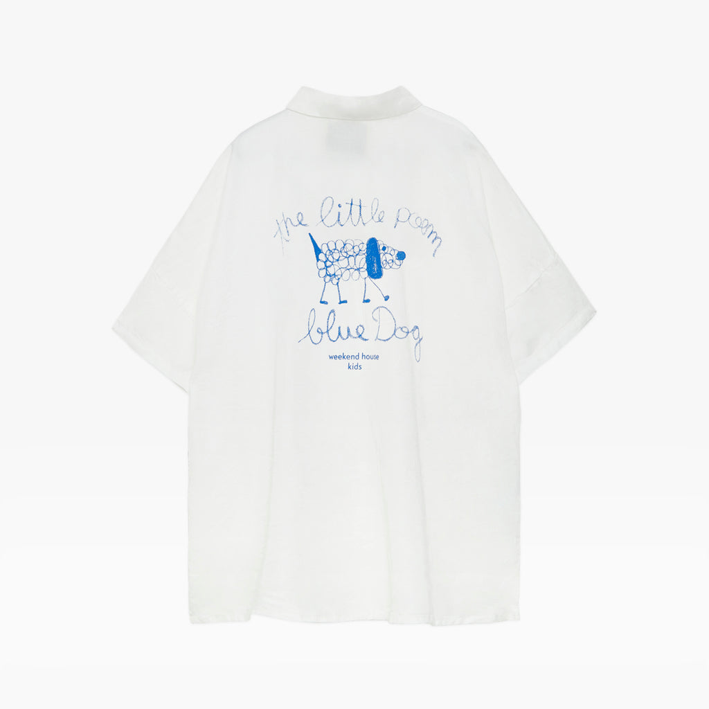 NEW Weekend House Kids Dog Kid's Tencel Oversized Shirt White/Blue | BIEN BIEN bienbienshop.com