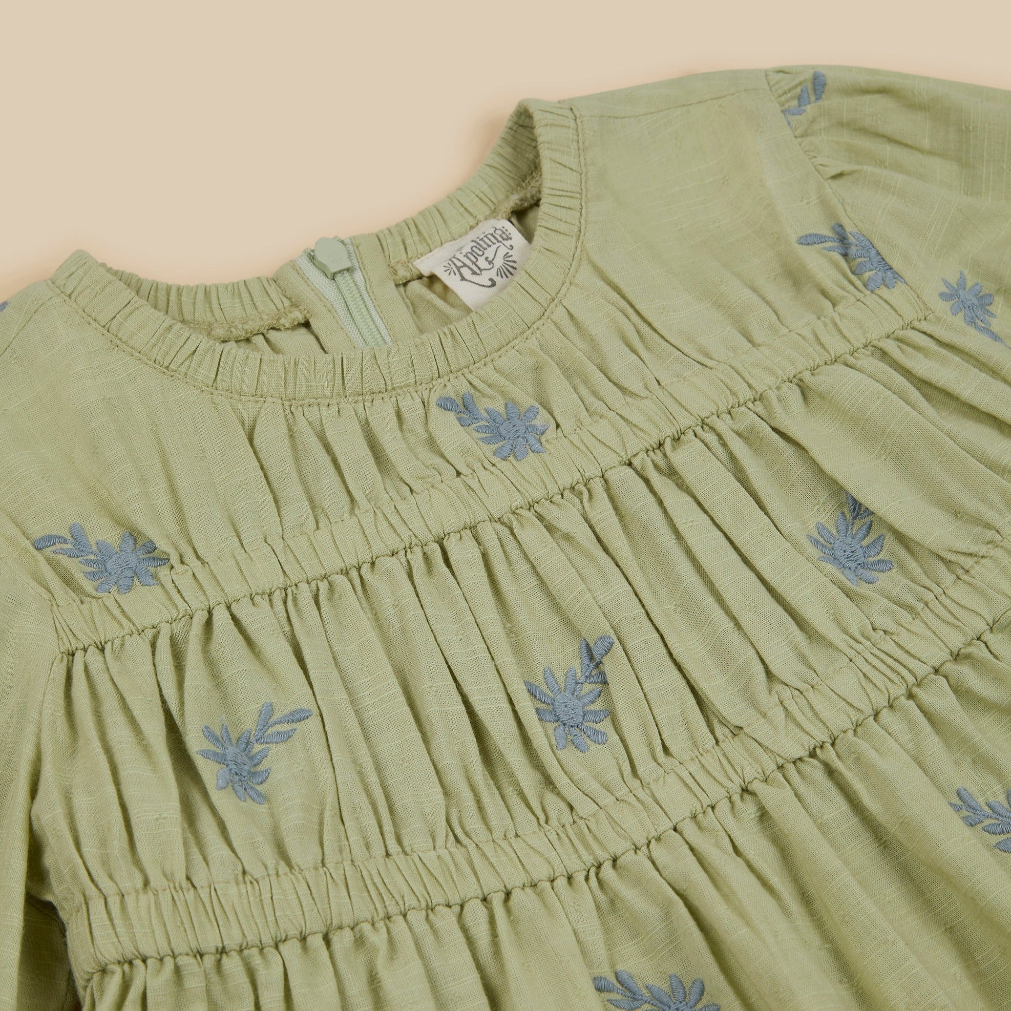 Apolina Karis Embroidered Smocked Kid's Dress Alpine | BIEN BIEN bienbienshop.com