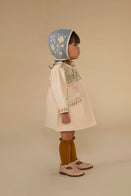 Apolina Patty Flower Embroidered Kid's Dress Cream Pastel Ivory | BIEN BIEN bienbieinshop.com