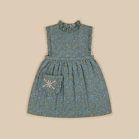Apolina Ida Kid's Quilted Pinafore Dress Lakehouse Floral Sage | BIEN BIEN bienbienshop.com