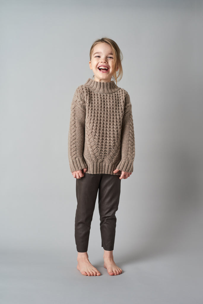 New - Belle Enfant Cable Knit Unisex Baby & Children's Sweater Hazelnut | BIEN BIEN www.bienbienshop.com