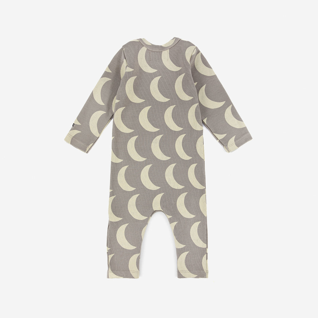 Bobo Choses Moon Baby Long Sleeve Overalls Romper Pajama Grey Beige | BIEN BIEN bienbienshop.com