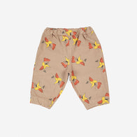 Bobo Choses Mr. O'Clock Baby Trousers Rooster Print Tan  Cotton | BIEN BIEN