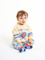 Bobo Choses Walking Clock Baby Sweatshirt Beige Blue Cotton | BIEN BIEN bienbienshop.comBobo Choses Walking Clock Baby Sweatshirt Beige Blue Stripe Cotton | BIENBIEN bienbienshop.com