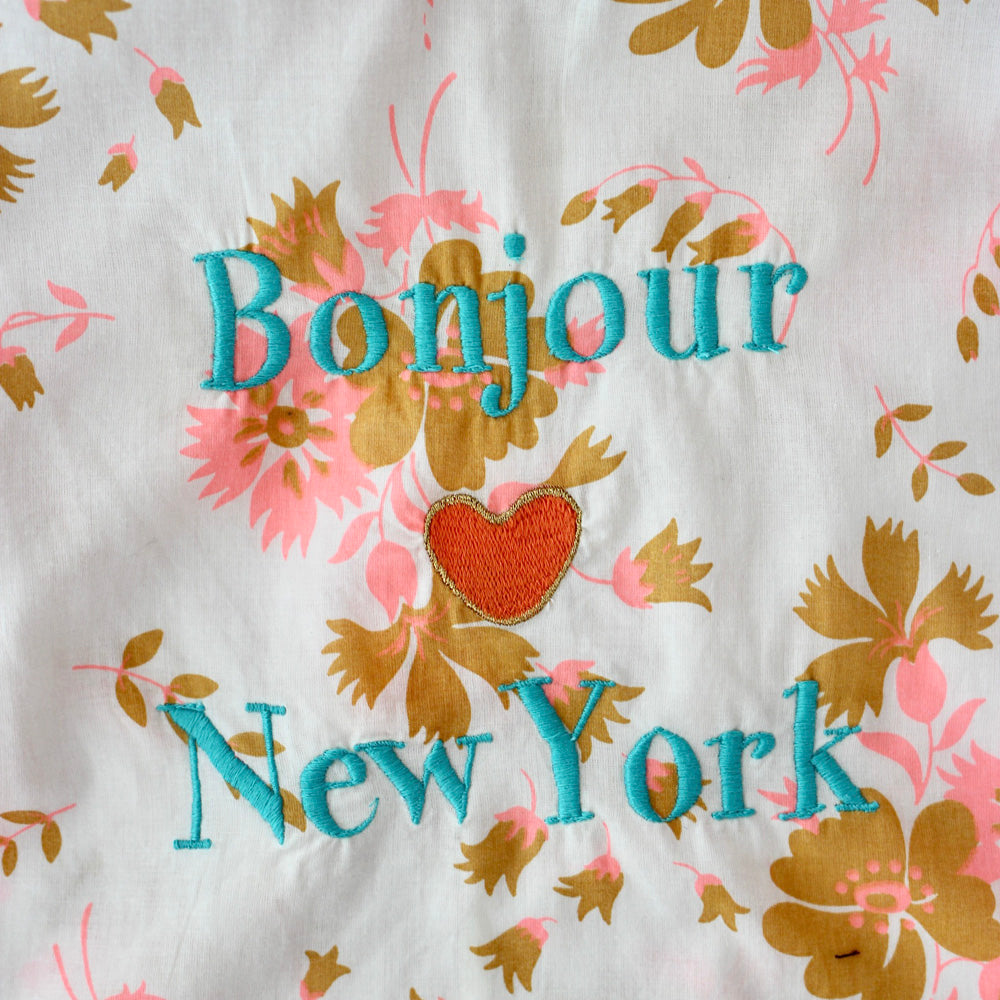 Bonjour Ruffle Embroidered "Paris" Kid's Blouse Bouquet Fluo | BIEN BIEN bienbienshop.com