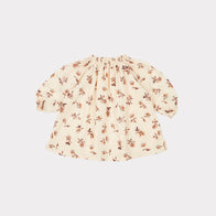 Caramel Arowana Baby Girl Dress Ditsy Floral Ivory/Brown Cotton | BIEN BIEN