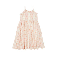 Caramel Greenwich Kid's Dress Rose Tan Linen | BIEN BIEN www.bienbienshop.com