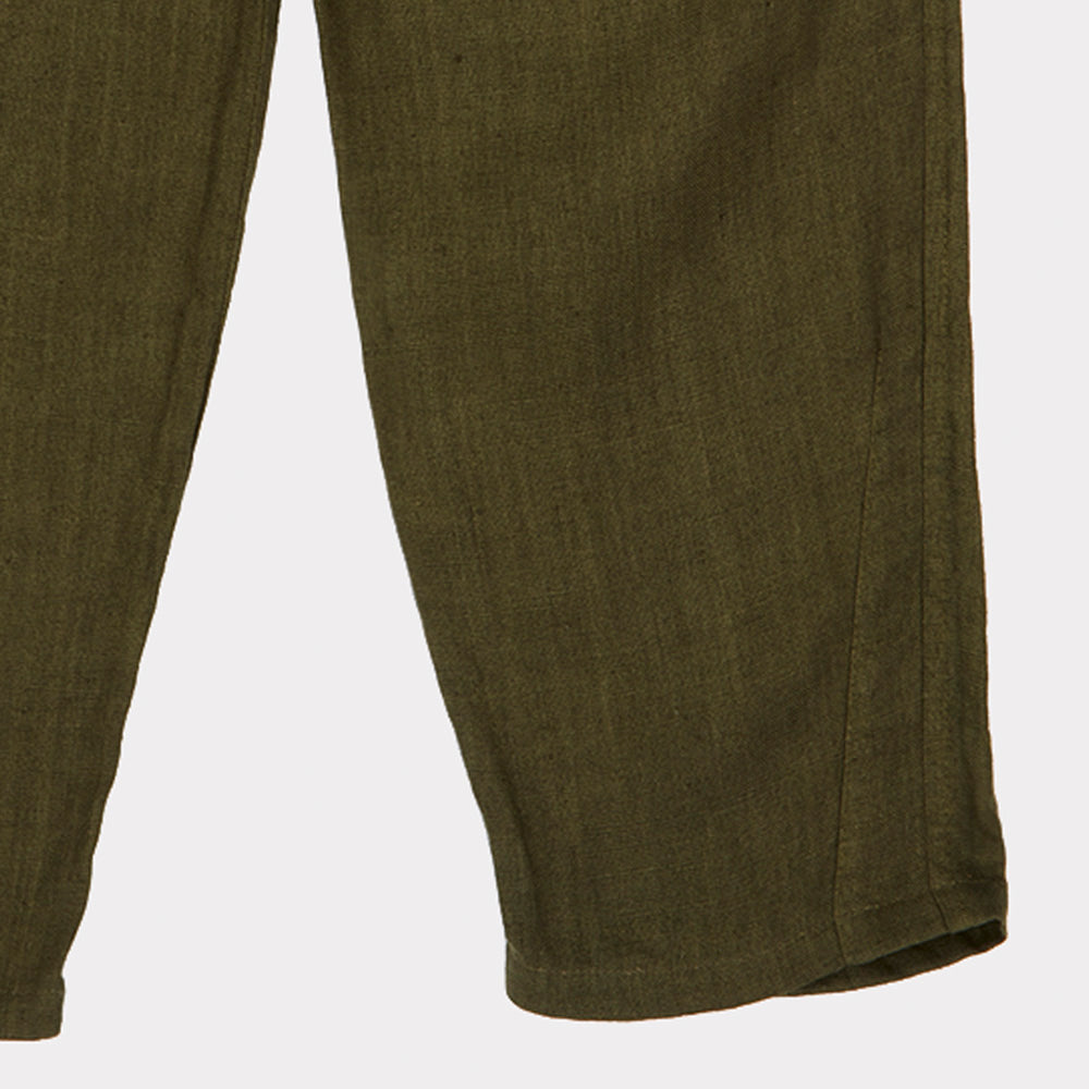 Caramel Aldgate Kid's Trouser Army Green Linen | BIEN BIEN www.bienbienshop.com