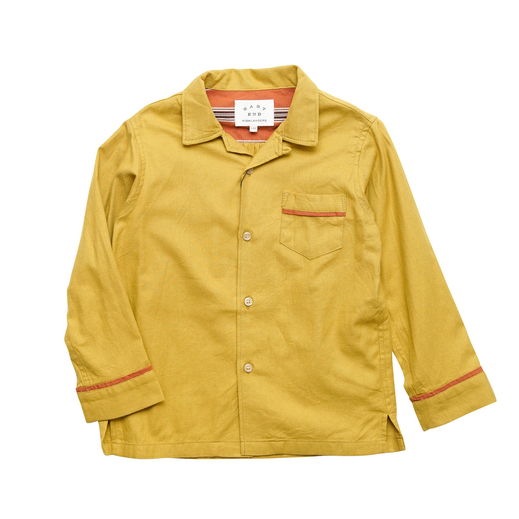 East End Highlanders Kid's Pajama Shirt Mustard | BIEN BIEN www.bienbienshop.com