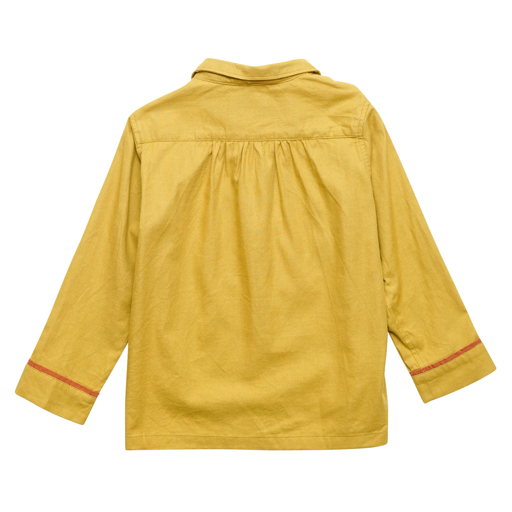East End Highlanders Kid's Pajama Shirt Mustard | BIEN BIEN www.bienbienshop.com