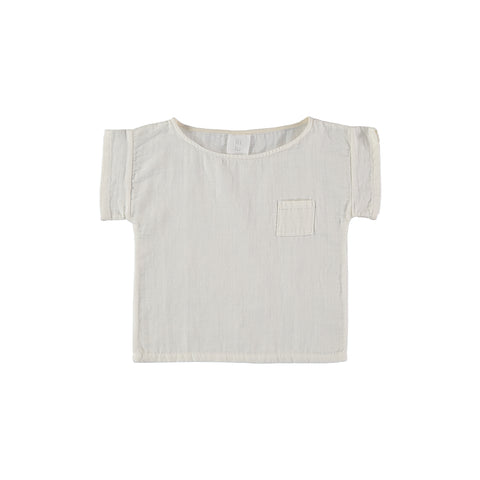 Liilu Pocket T-Shirt Off-White | Organic cotton baby & kid's unisex tee | BIEN BIEN www.bienbienshop.com