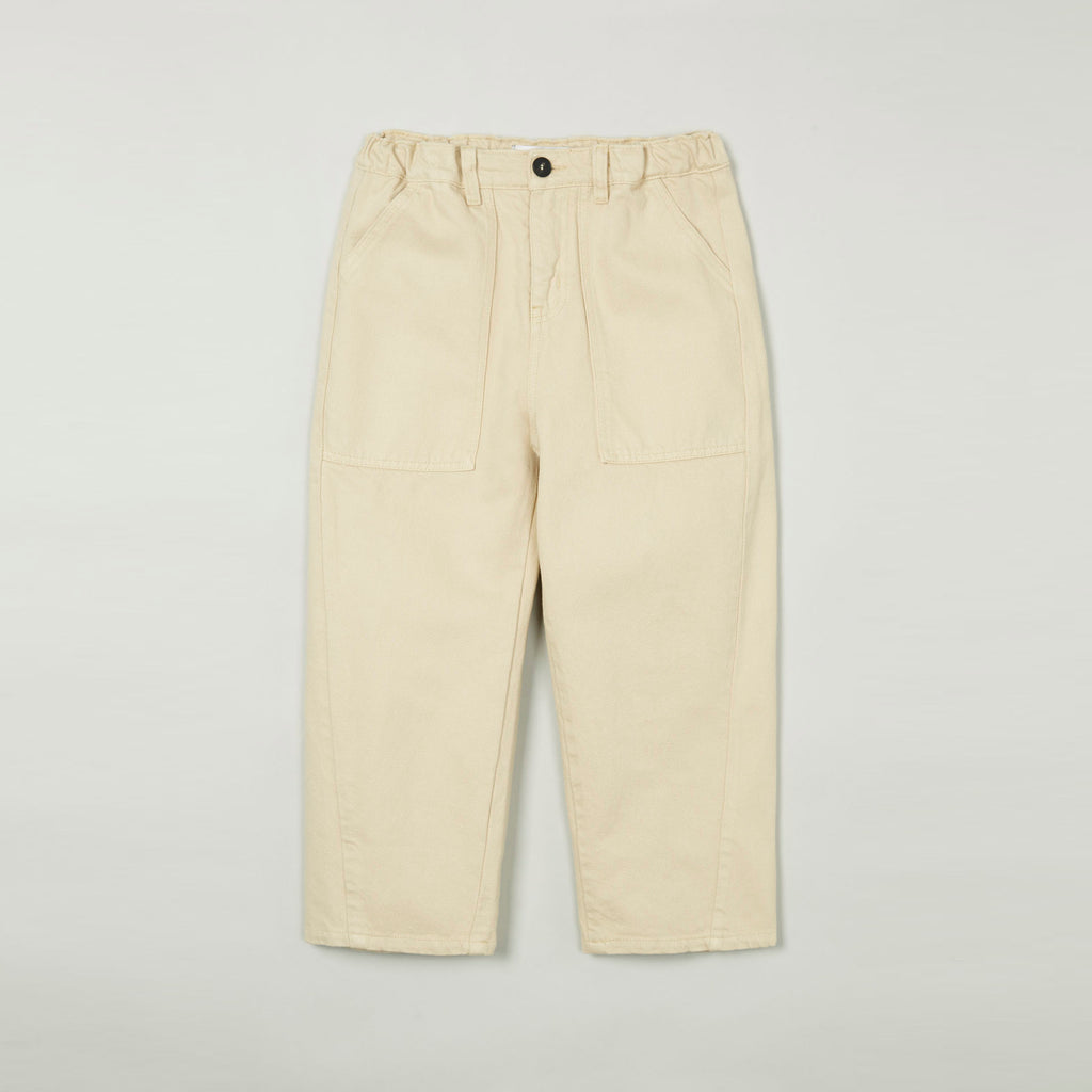 Main Story Kid's Artist Workwear Pant Pebble Ivory Off-White Trouser | BIEN BIEN bienbienshop.com
