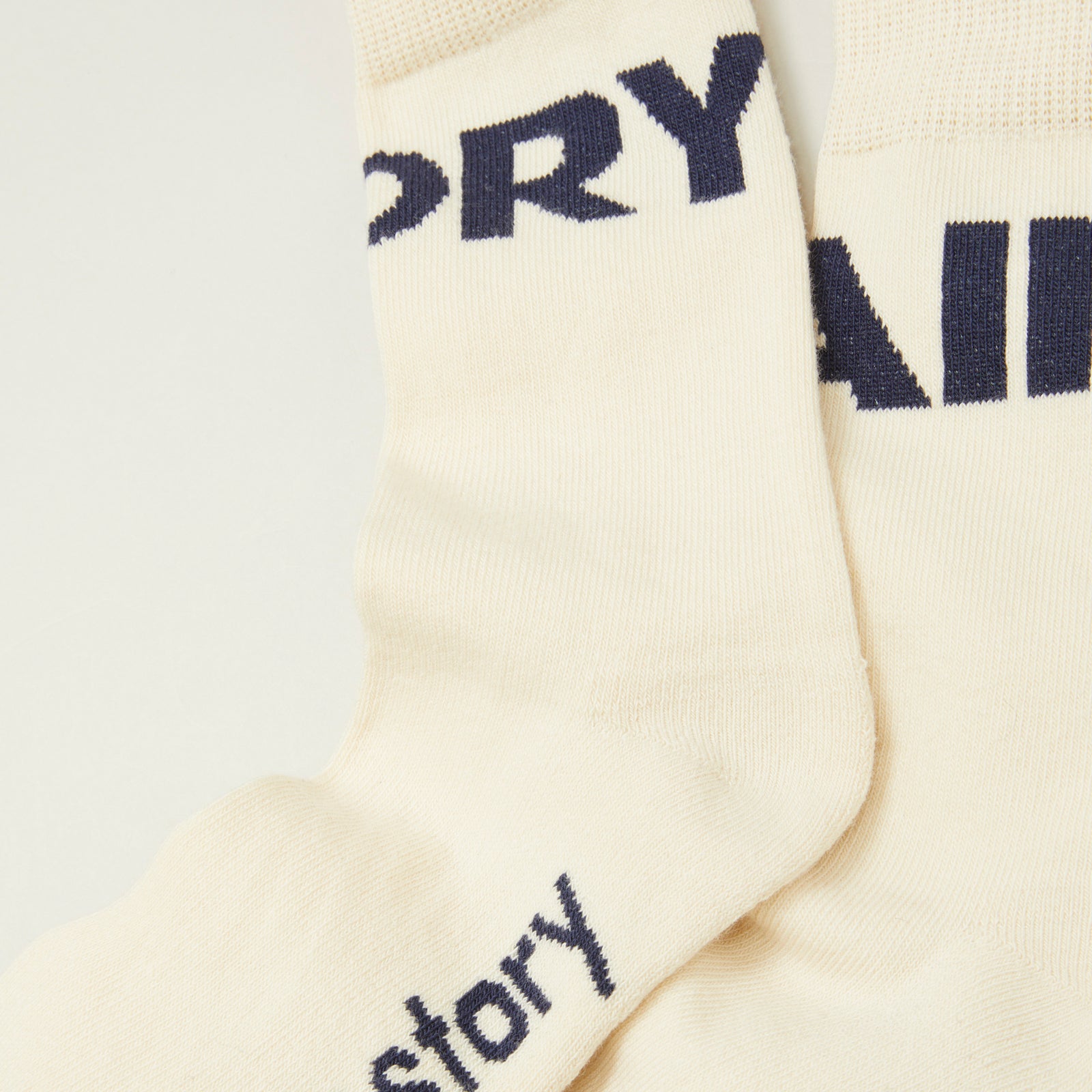 Main Story UK Kid's Mid-Calf Typeface Sock Chalk Ivory & Black | BIEN BIEN bienbienshop.com