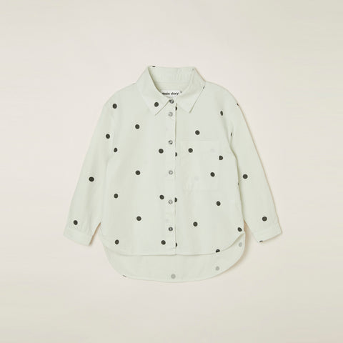 NEW Main Story Kid's Collared Buttondown Shirt Silver Birch Spot Dot | BIEN BIEN bienbienshop.com