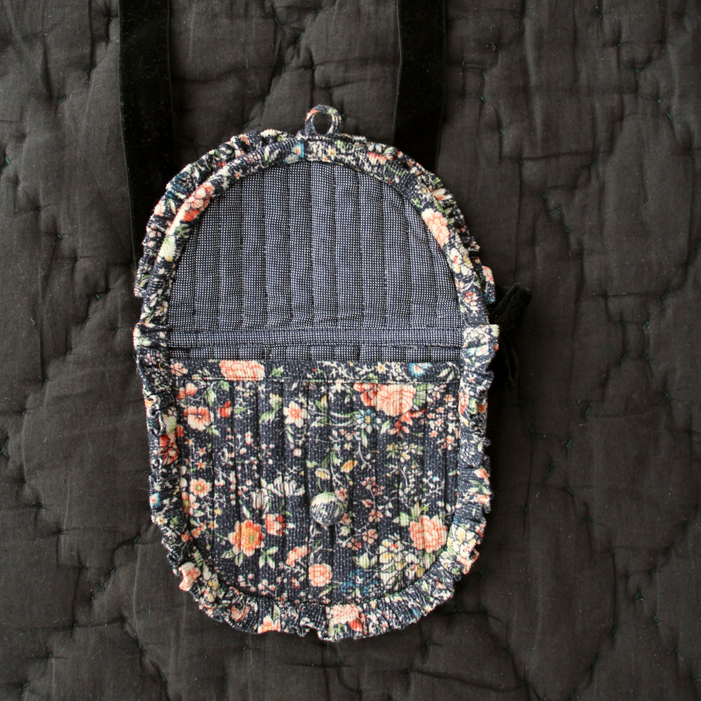 SALE Bonjour Small Pouch Bag with Shoulder Strap Indigo Flower | BIEN BIEN bienbienshop.com