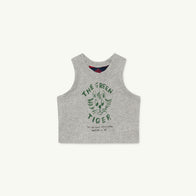 The Animals Observatory Frog Baby Sleeveless Tee Heather Grey Tiger