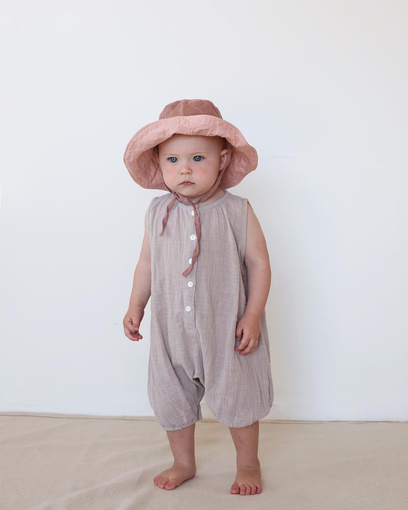 Summer & Storm Baby Brim Sun Hat Musk Linen | BIEN BIEN bienbienshop.com