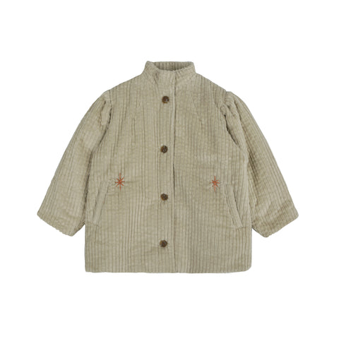 Tambere Kaisa Kid's Corduroy Coat Beige Puff Sleeves | BIEN BIEN bienbienshop.com