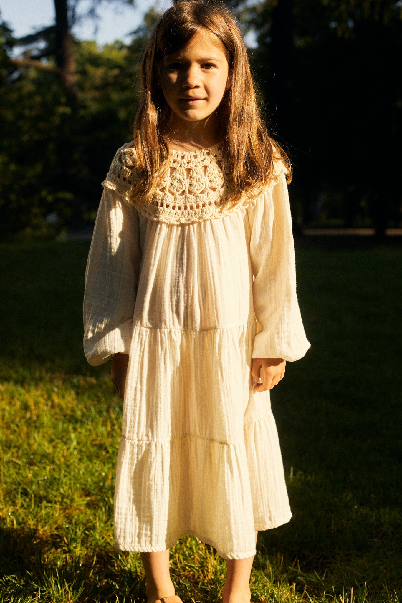 The New Society Artemisa Kid's Dress Vanilla Crochet | BIEN BIEN bienbienshop.com
