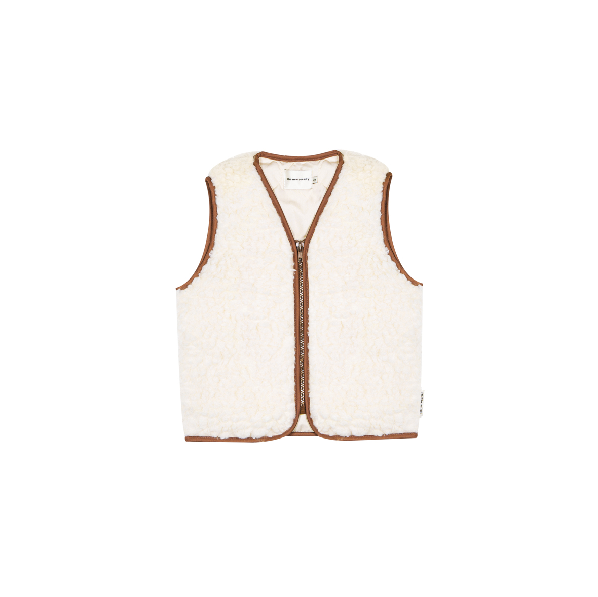 NEW The New Society Wool Kid's Teddy Waistcoat Vest Natural Ivory