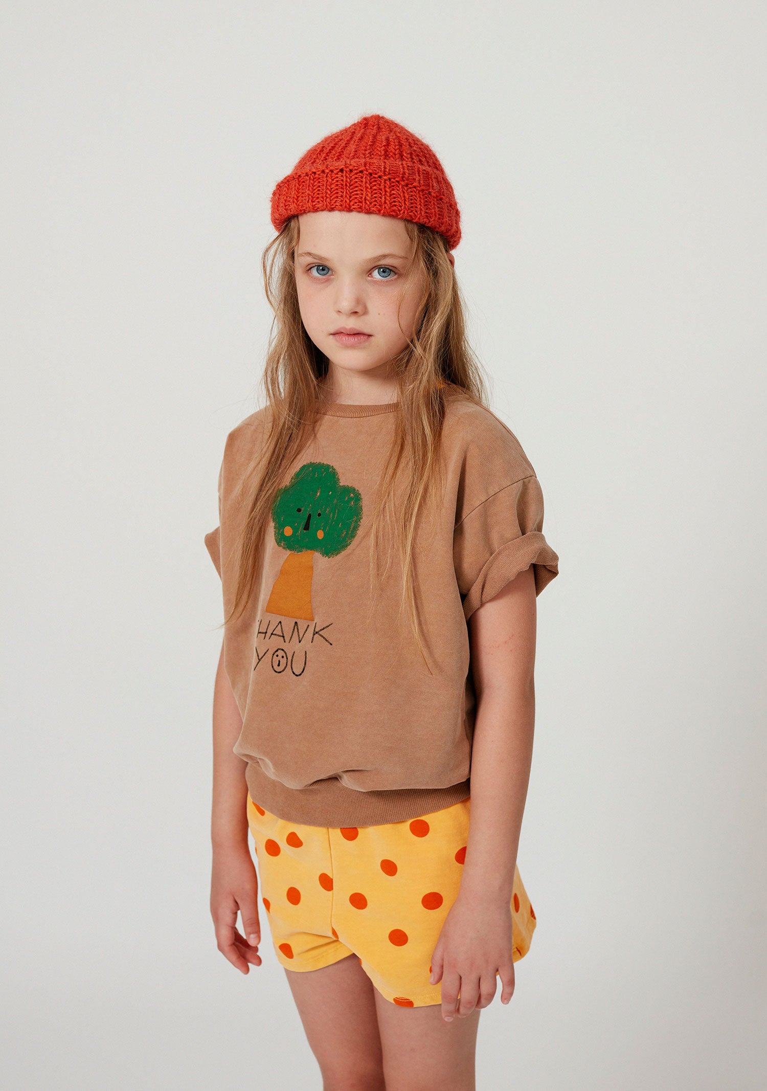 New Weekend House Kids Short Sleeve Tree Sweatshirt Camel | BIEN BIEN bienbienshop.com