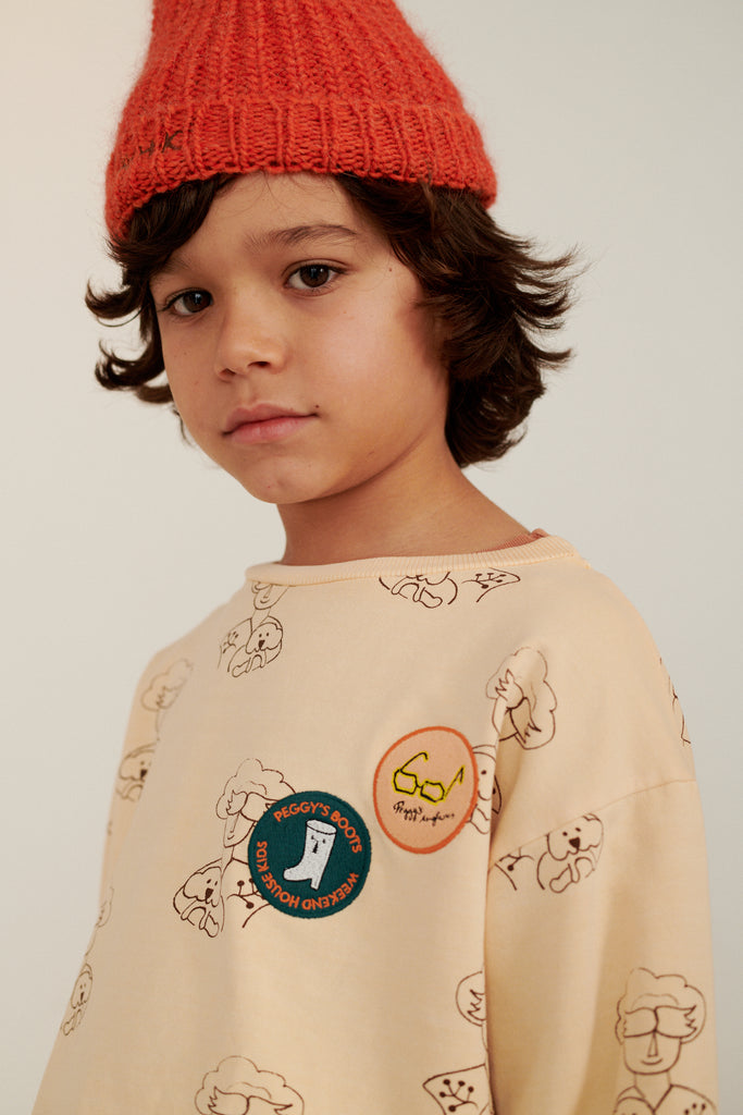 NEW Weekend House Kids Peggy Kid's Sweatshirt Peach Organic Cotton | BIEN BIEN bienbienshop.com