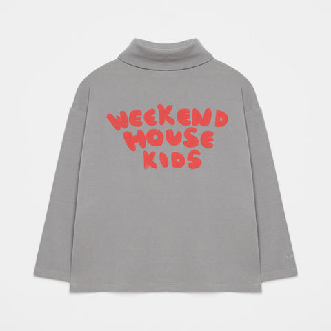Weekend House Kids Red Logo Long Sleeve Turtleneck Grey | BIEN BIEN bienbienshop.com